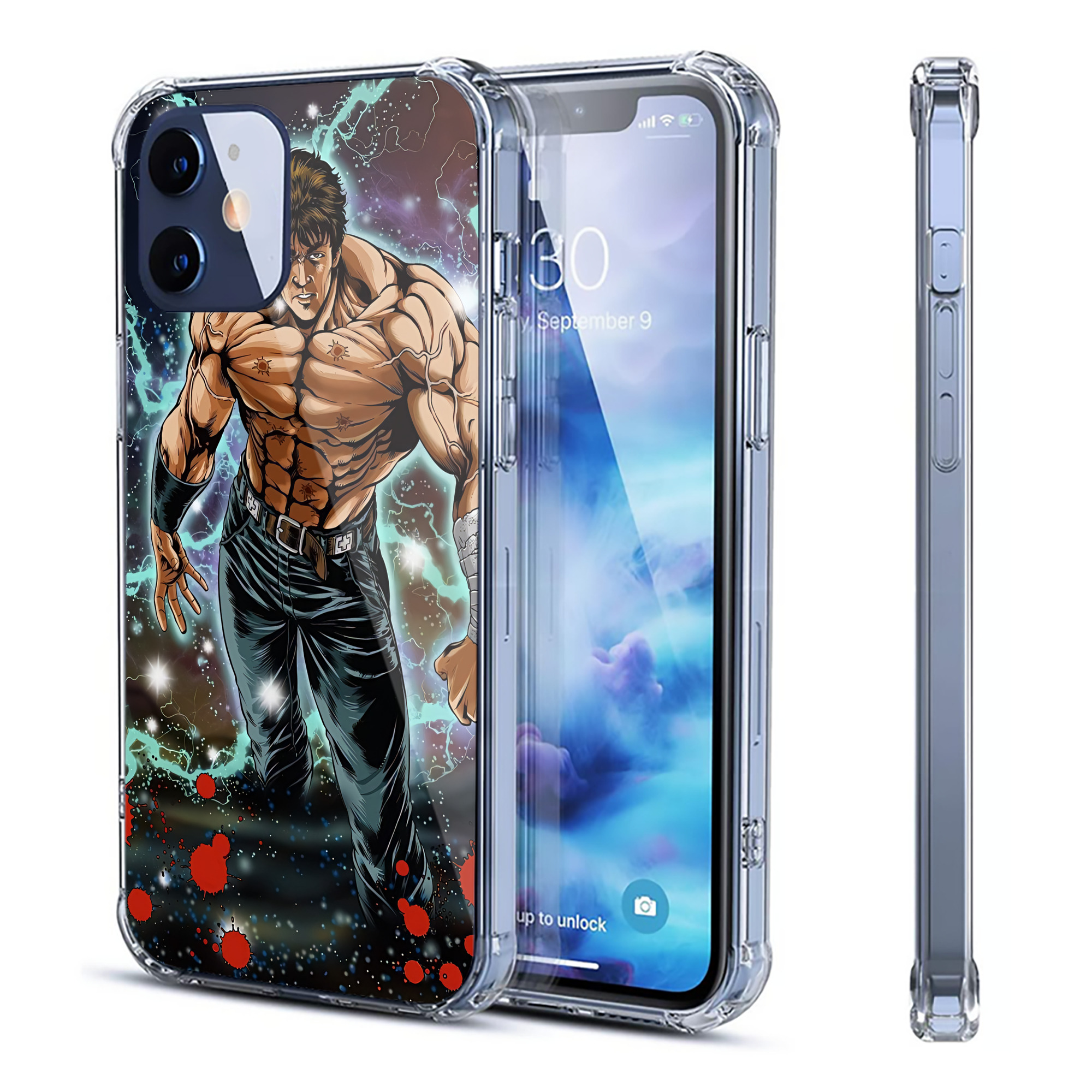 （画像用） 北斗の拳 Fist of the North Star 【iPhone 12シリーズ対応】透明スマホケース（クリアソフトケース）